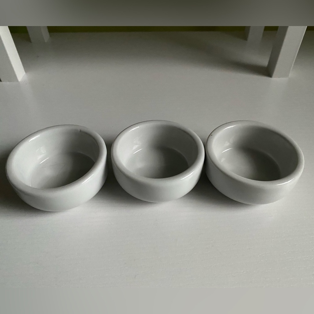 Set of Three White Ceramic Bowls